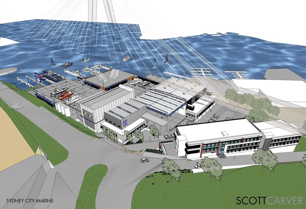 Sydney City Marine’s world class facility is located adjacent to Sydney’s Anzac Bridge at Rozelle Bay. © MIAA